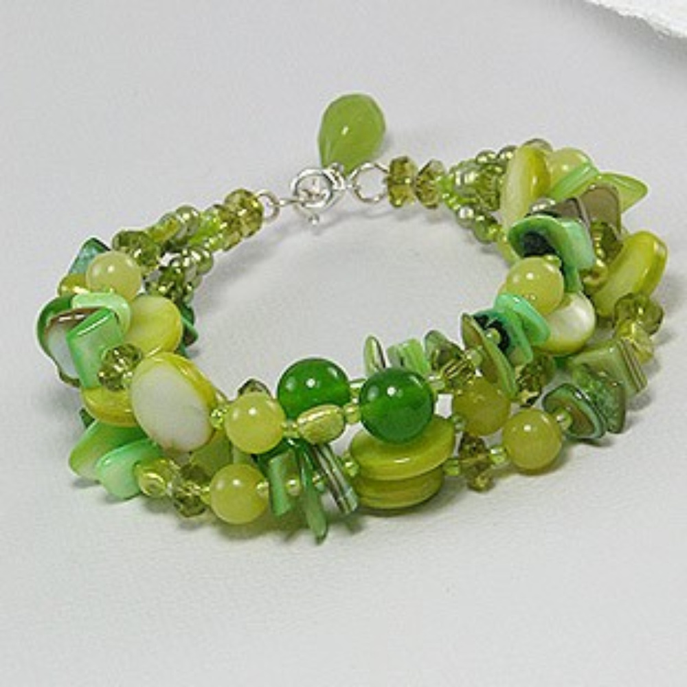 Lemon Quartz, Pearls & Mother of Pearls Bracelet